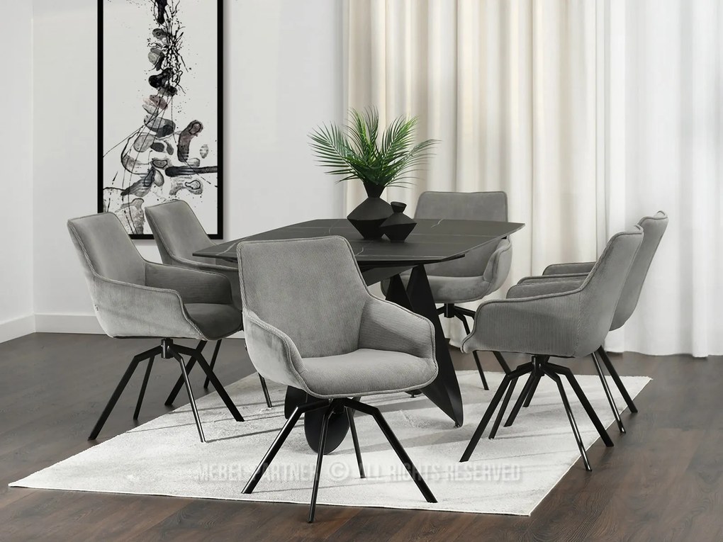 Scaun Liam (gri + negru). Promo -22%. 1111111