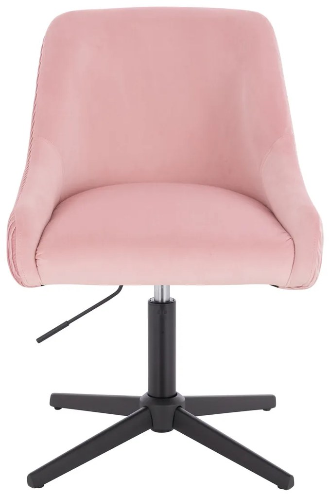 HR920CROSS Scaun Roz Pudra din Catifea cu Bază Neagră