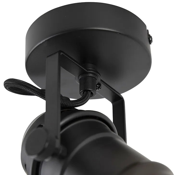 Spotlight industrial negru rotativ și înclinabil fără abajur - Movie