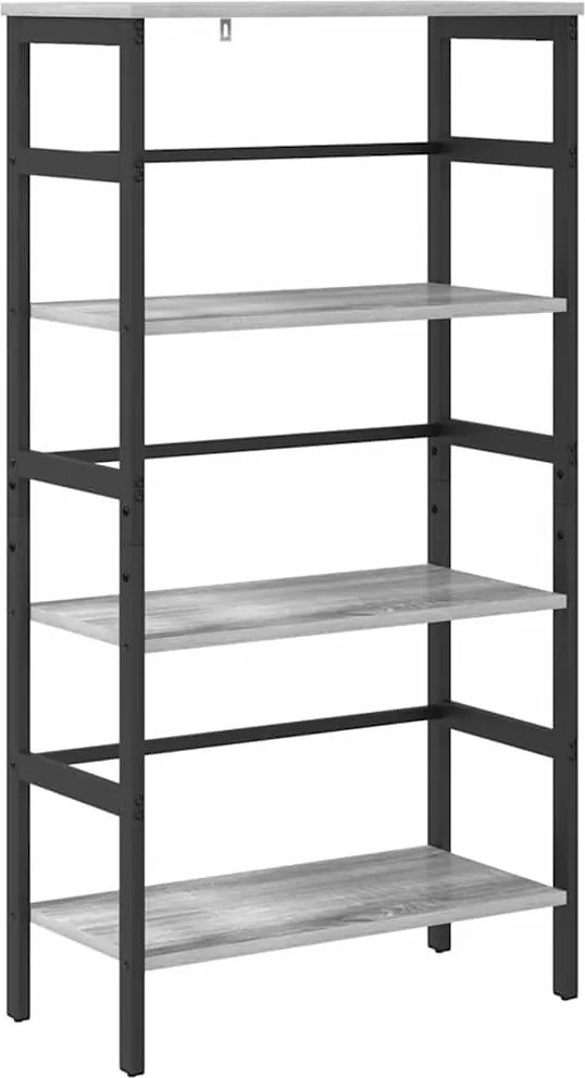 vidaXL Raft pentru cărți Gri Sonoma 60 x 29,5 x 115 cm Lemn compozit