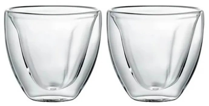 Set 2 pahare, sticla termorezistenta, 250 ml, transparent, heart, Mia