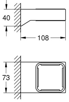 GROHE 40865000 - Suport SELECTION CUBE, crom lucios