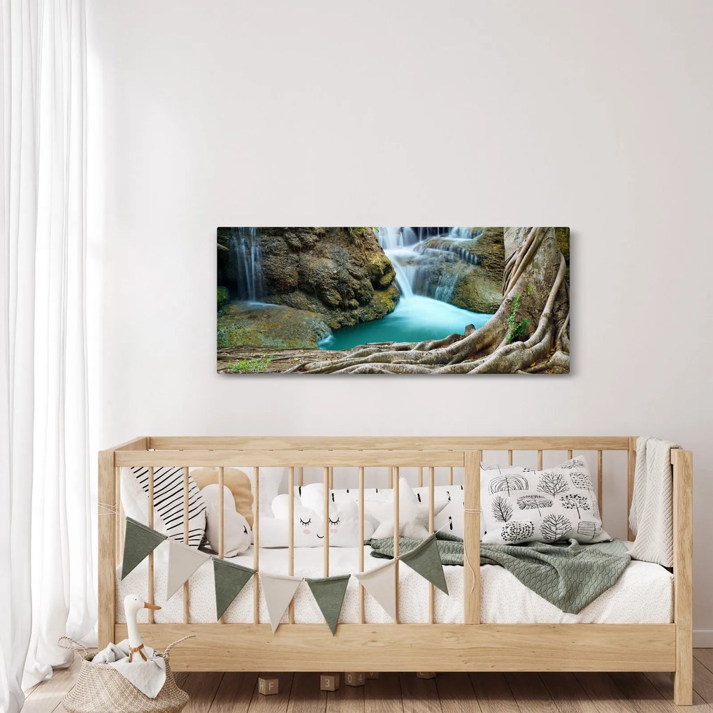 Tablou - Râu cu cascade (120x50 cm)
