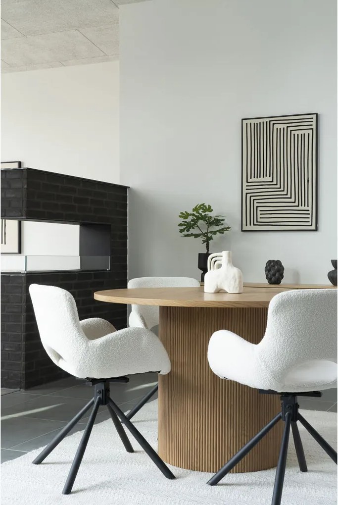 Masă de dining rotundă Boavista 120x75 cm stejar