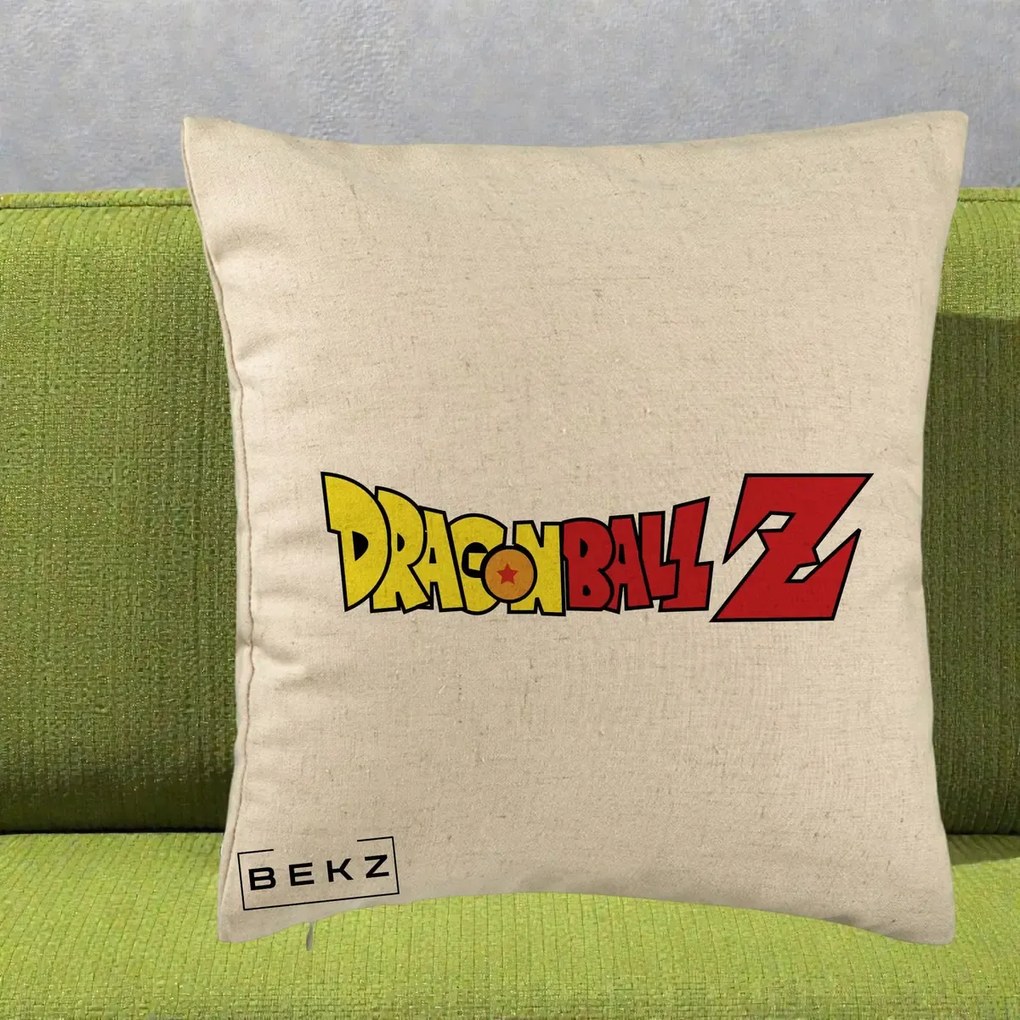 Perna Personalizata Dragon Ball Z Clasic, 40x40 cm, Bej, Husa Detasabila, Perna Inclusa, BEKZ®
