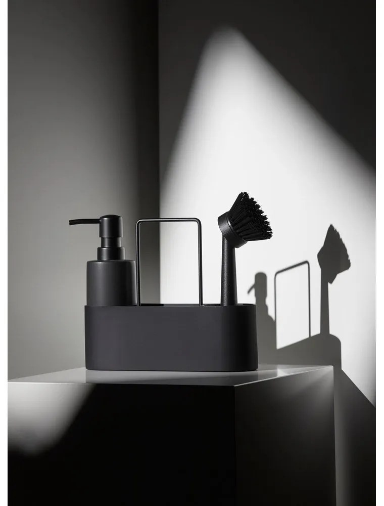 Suport pentru accesorii de spălat negru din plastic/din silicon Singles – Zone