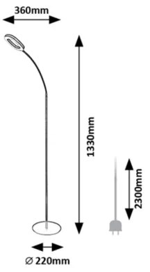 Rabalux 74004 - Lampă LED de podea RADER, dimabilă, 11W, 230V, 3000K