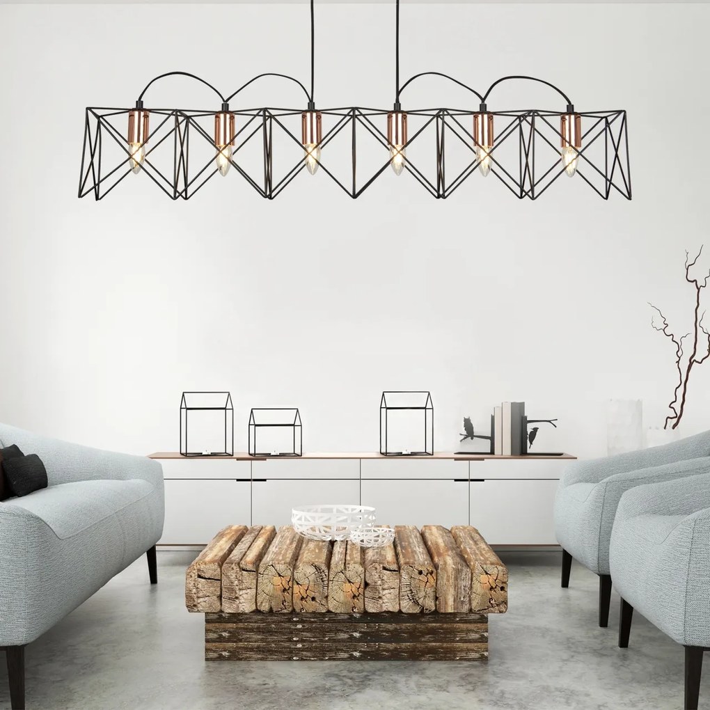 Lustra moderna design minimalist Anthea 8416-6BK SRT