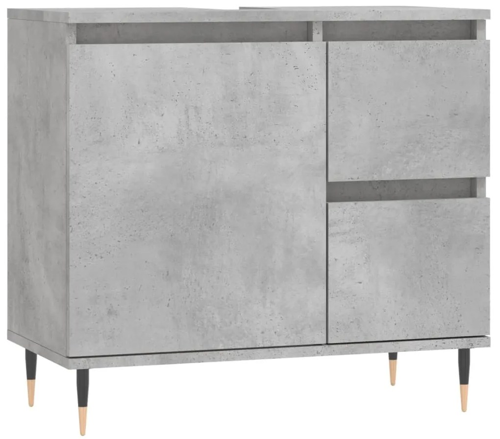 831600 vidaXL Dulap de baie, gri beton, 65x33x60 cm, lemn prelucrat