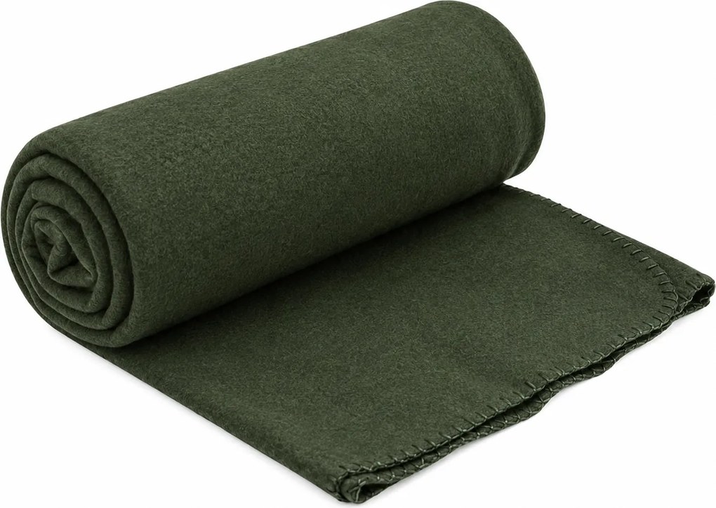 Patura de fleece FLEORA, verde inchis Dimensiune: 200 x 220 cm