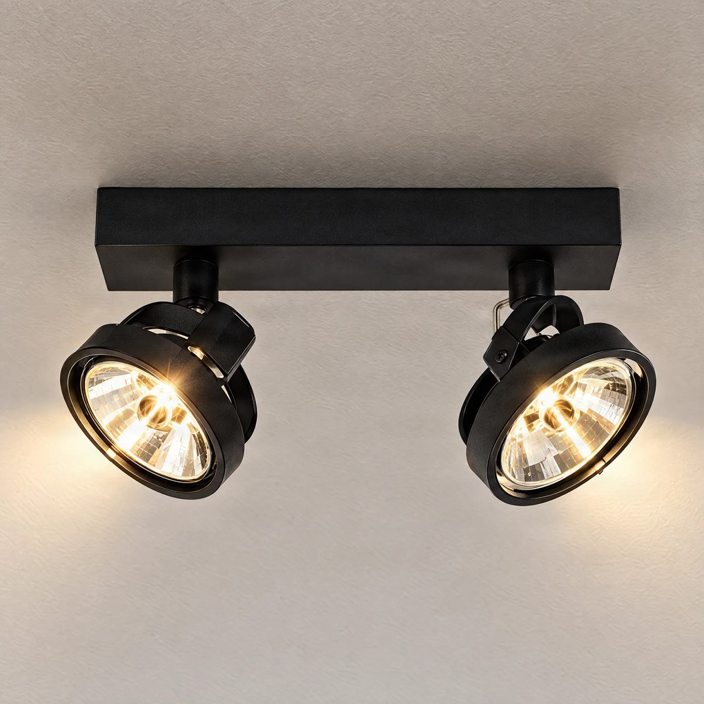 Spotlight de design negru reglabil cu 2 lumini - Go