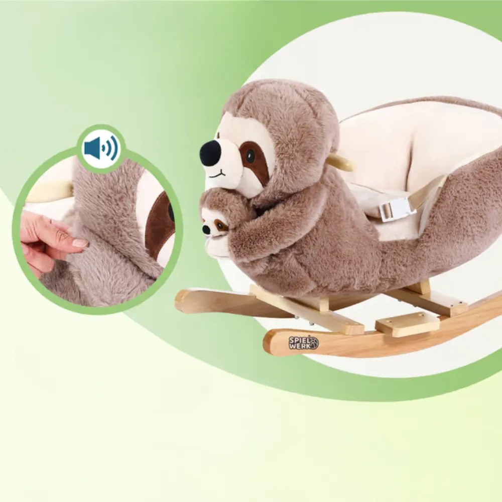 Balansoar leneș cu centură de siguranță, maro Spielwerk