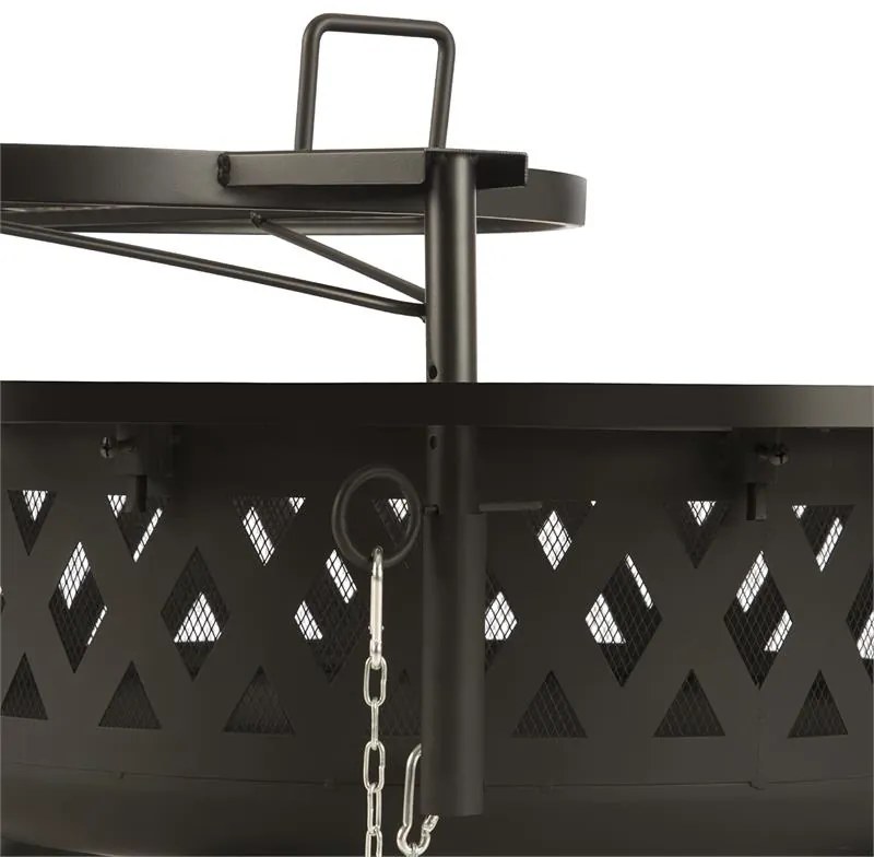 ROSARIO, recipient pentru foc 3-în-1, Ø 120 cm, gril de 70 de cm, oțel