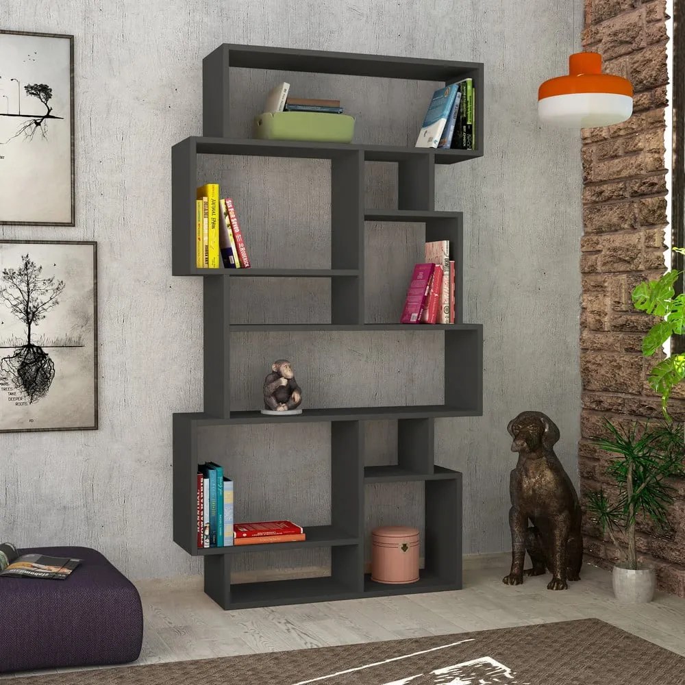 Bibliotecă Homitis Karmato, gri antracit