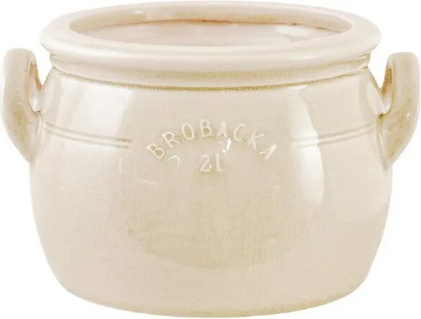 Ghiveci din ceramică glazurată manual 2L alb, „Brobacka"
