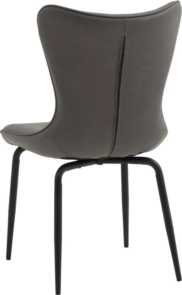 SET 4 Scaune Vespa, structura metalica, imitatie piele intoarsa - NEGRU - GRI - IMITATIE PIELE INTOARSA