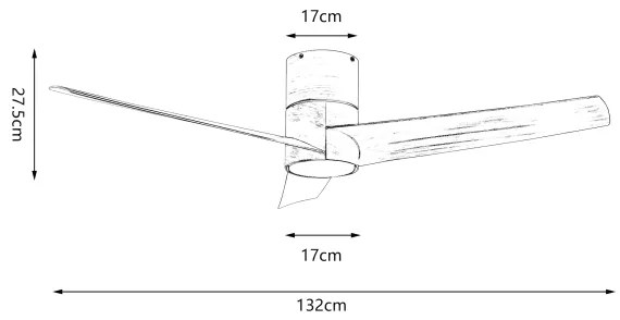 ZEVENTI - Ventilator de tavan LED BARROSA, 18W/230V, Wi-Fi Tuya, maro + telecomandă