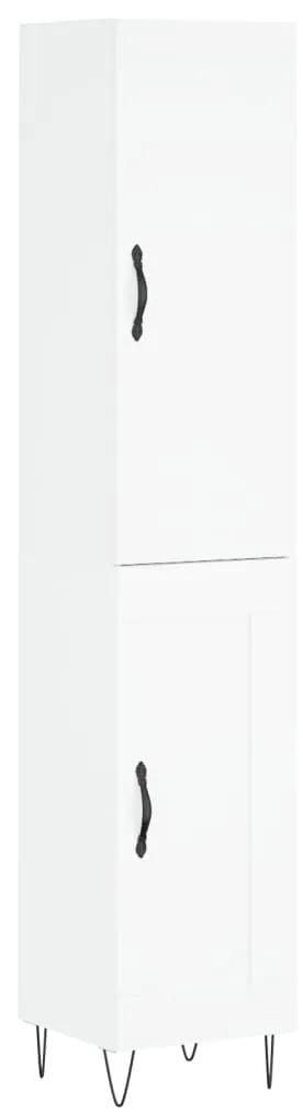 3199139 vidaXL Dulap înalt, alb extralucios, 34,5x34x180 cm, lemn prelucrat