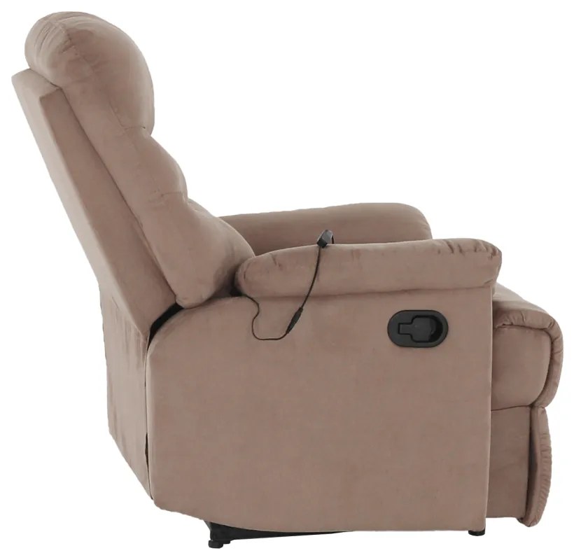 Fotoliu de masaj, reglabil, material textil grej TAUPE, LAMBERT