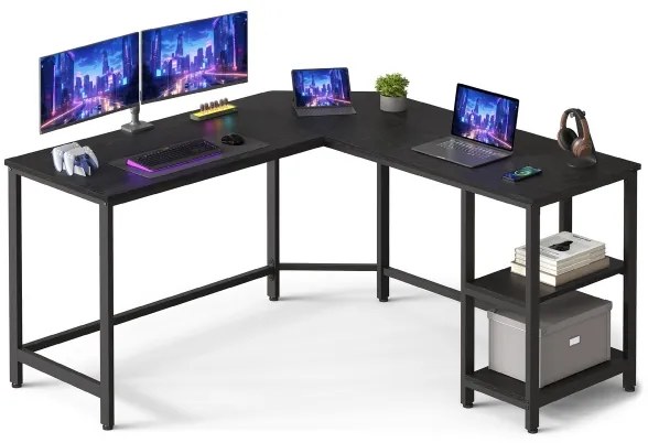 Birou de colț SOLEA, negru