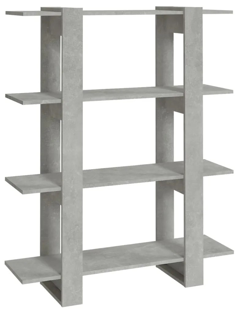 811542 vidaXL Bibliotecă/Separator cameră, gri beton, 100x30x123,5 cm