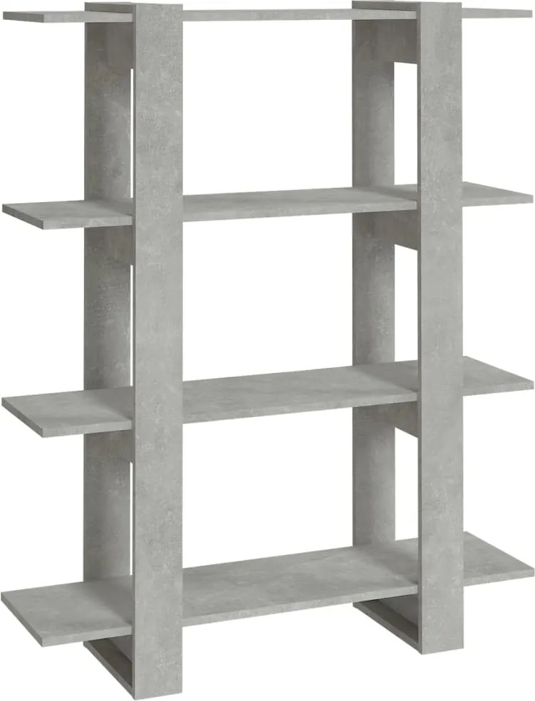vidaXL Bibliotecă/Separator cameră, gri beton, 100x30x123,5 cm