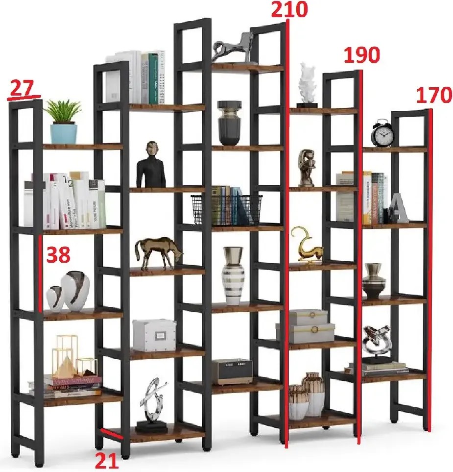 Biblioteca ,solid wood,lemn, Homs,seria A-620,218x27x210 cm ,630106