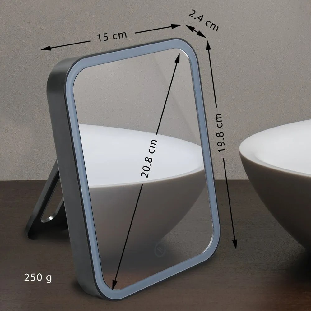 Oglindă cosmetică cu led 15x20 cm Ania – MSV