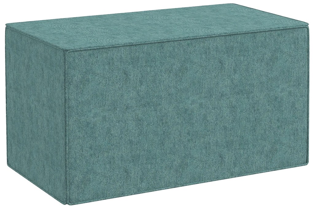 HOMCOM Taburet pentru Picioare 2 în 1 cu Husă Detașabilă, Taburet Puf din Material cu Aspect de In, 75x41x41 cm, Verde | Aosom Romania