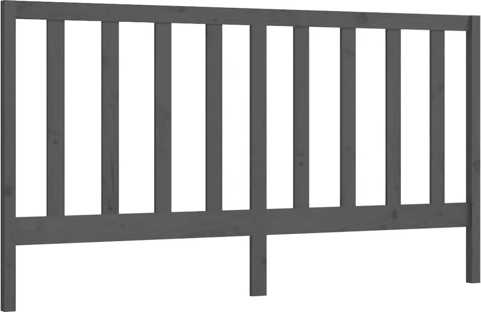 vidaXL Tăblie de pat, gri, 206x4x100 cm, lemn masiv de pin