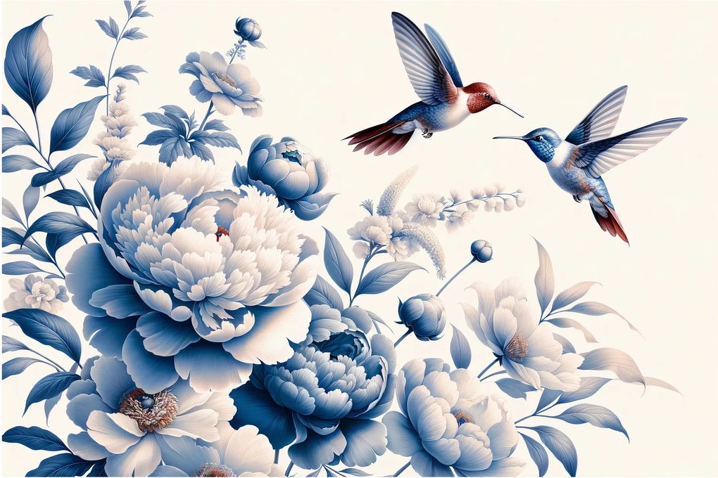 Tablou - Colibri deasupra florii (90x60 cm)