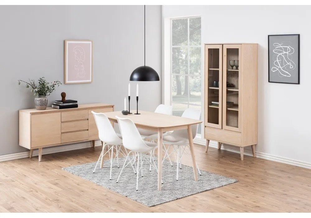 Comodă în culoare naturală joasă cu aspect de lemn de stejar 150x75 cm Nagano – Actona