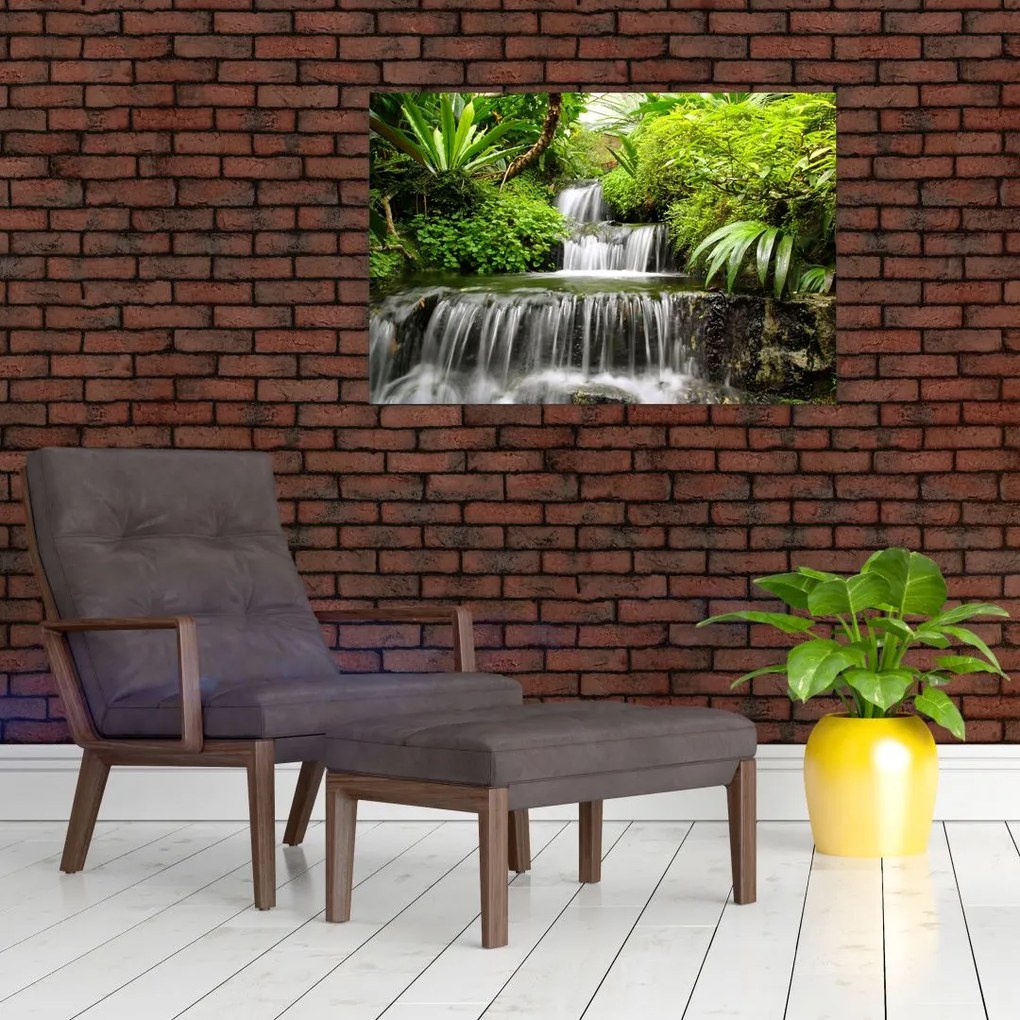 Tablou - Cascadă în pădurea tropicală (90x60 cm)