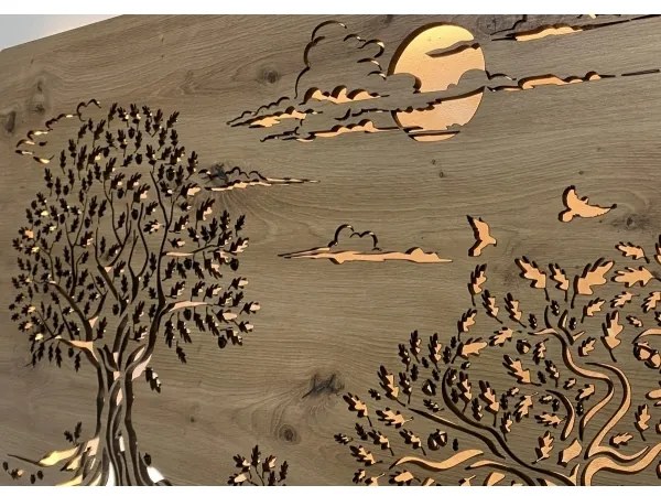 Li-Go 5307/DUB2 - Decorațiune de perete LED dimabilă, 24W/230V, 120x60 cm, stejar