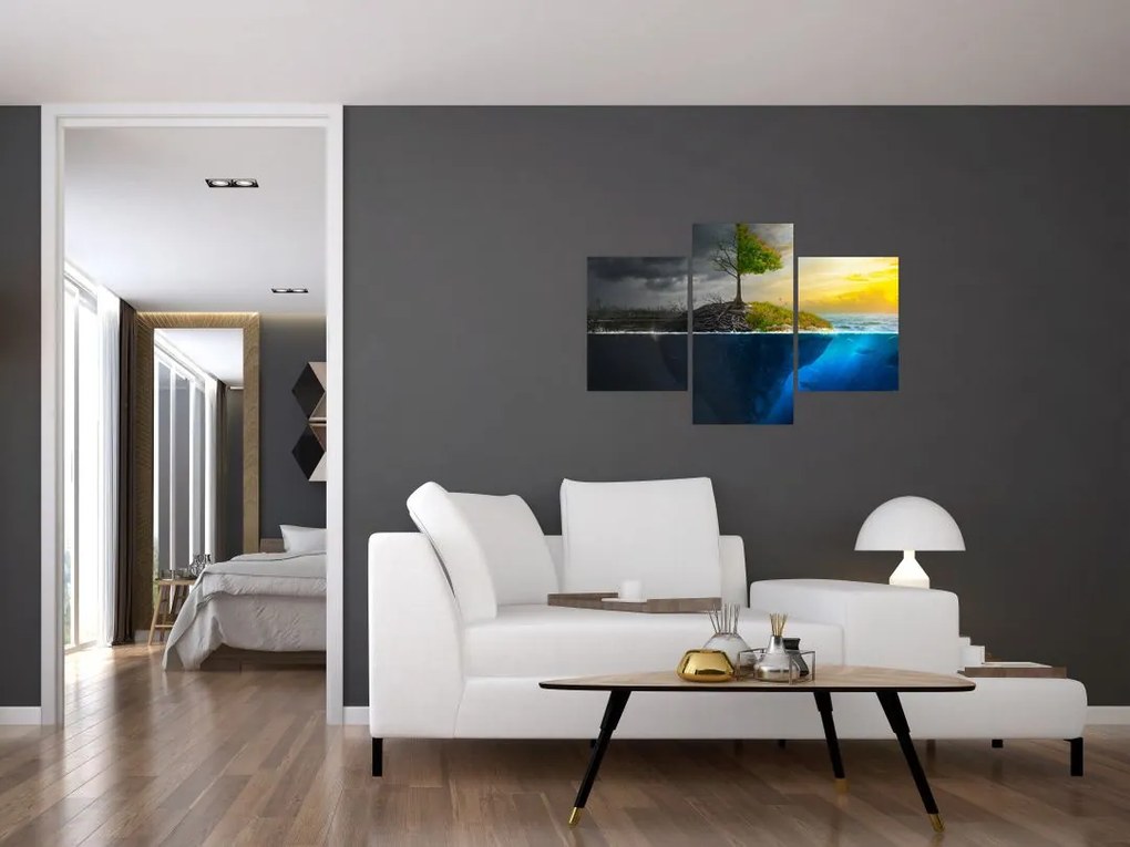 Tablou reprezentând două părți (90x60 cm)