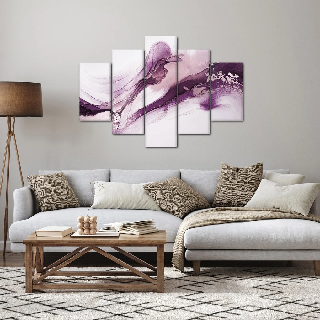 Tablou - Artă fluidă violet (150x105 cm)