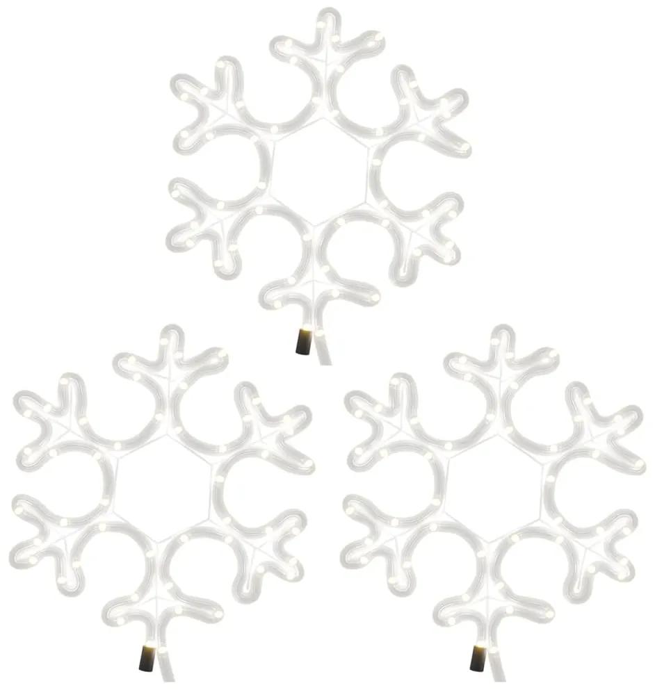 Figurina fulg de zapada de Craciun LED 3 buc. alb cald 27x27 cm 3, 27 x 27 cm