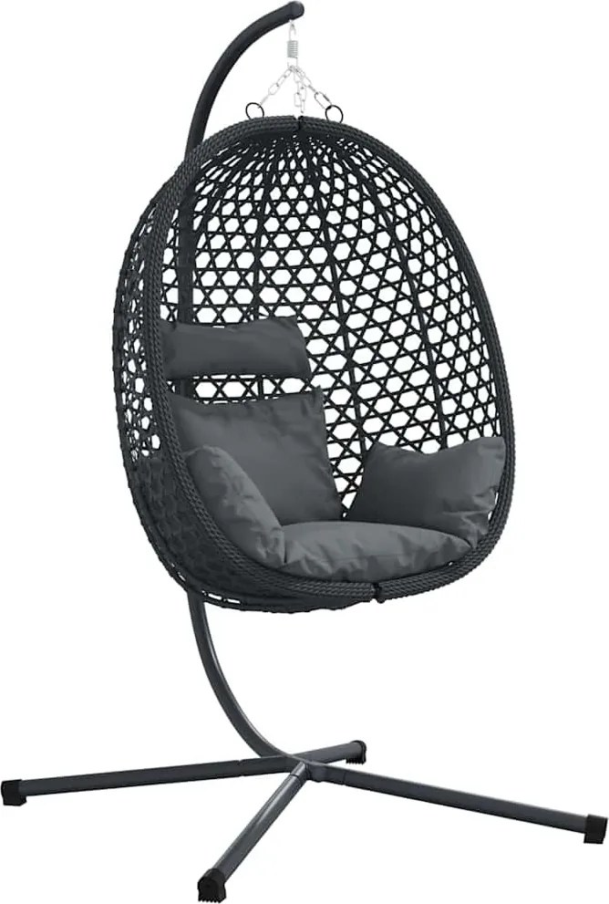 vidaXL Scaun suspendat ou Manual Antracit și negru 104 x 100 x 191 cm