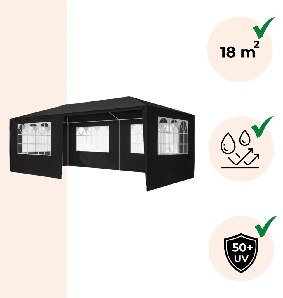 Cort de petrecere NEAPOL, 3x6m, antracit Jurhan