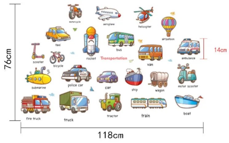 Sticker perete Mijloace de Transport