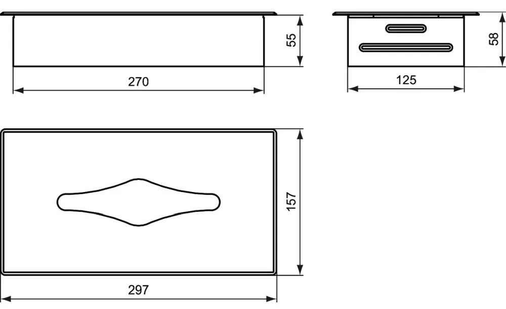 Dispenser incastrat pentru servetele de hartie, inox