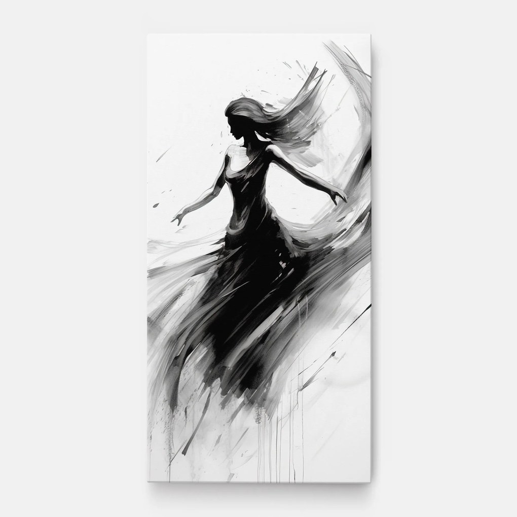 Tablou Canvas, 100x200cm, Dormitor si Living, Femei, Siluete, Dancing Woman Drawn