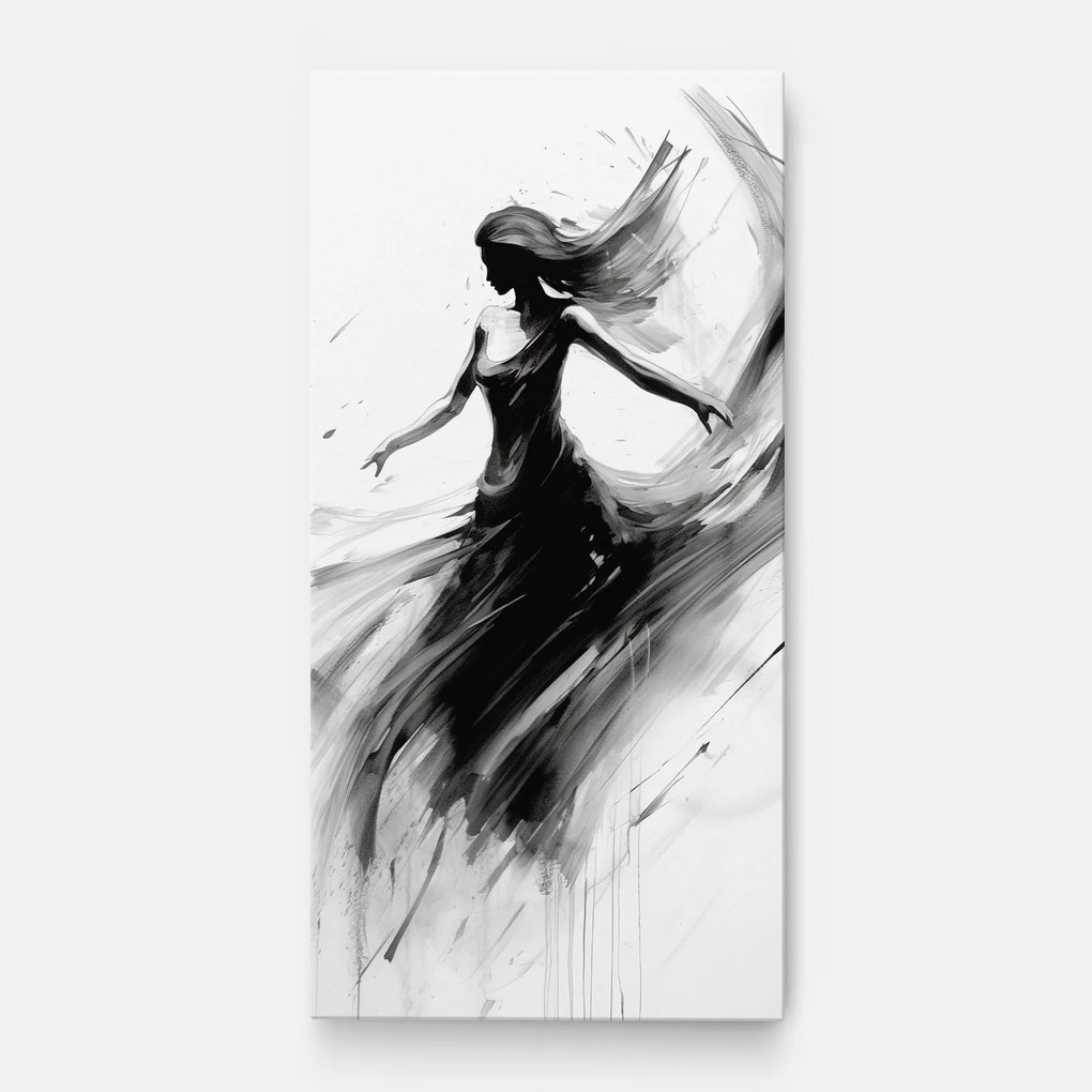 Tablou Canvas, 40x80cm, Dormitor si Living, Femei, Siluete, Dancing Woman Drawn