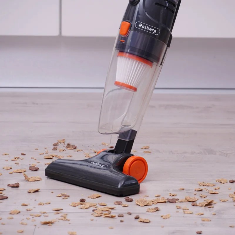 Aspirator vertical Rosberg R51001A, 600W, 800 ml, Filtru HEPA, Manual, Negru