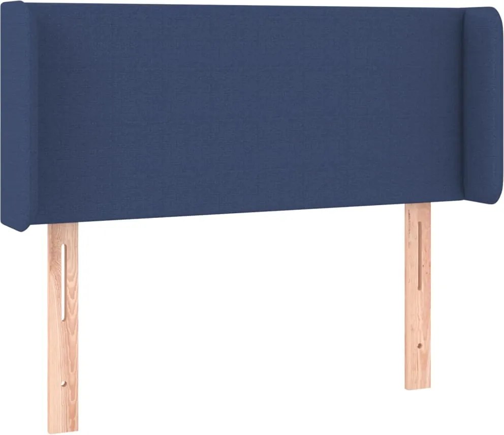 vidaXL Tăblie de pat cu aripioare albastru 83x16x78/88 cm textil