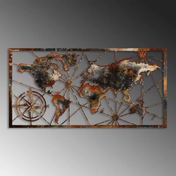 Decorațiune de perete 120x60 cm metal hartă a lumii