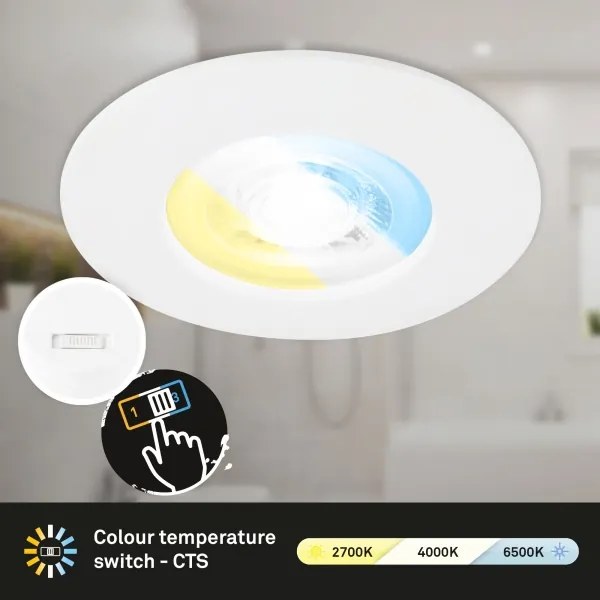 Briloner 7605036-Set 3xLED plafonieră încastrată pentru baie 3xLED/4,9W/230V IP44 alb