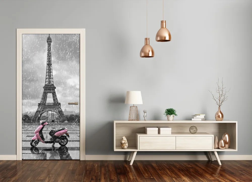 Autocolante pentru usi Autoadeziv UȘĂ Turnul Eiffel scuter