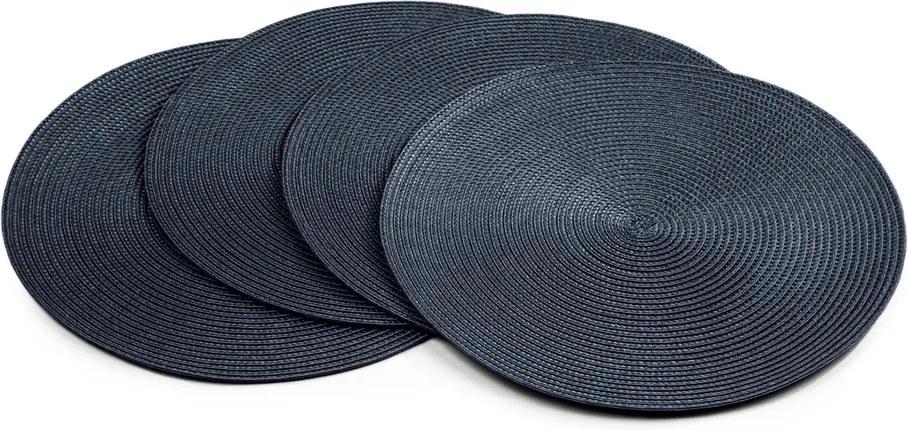 Suport farfurie Deco, rotund, albastru închis,  diam. 35 cm, set 4 buc.