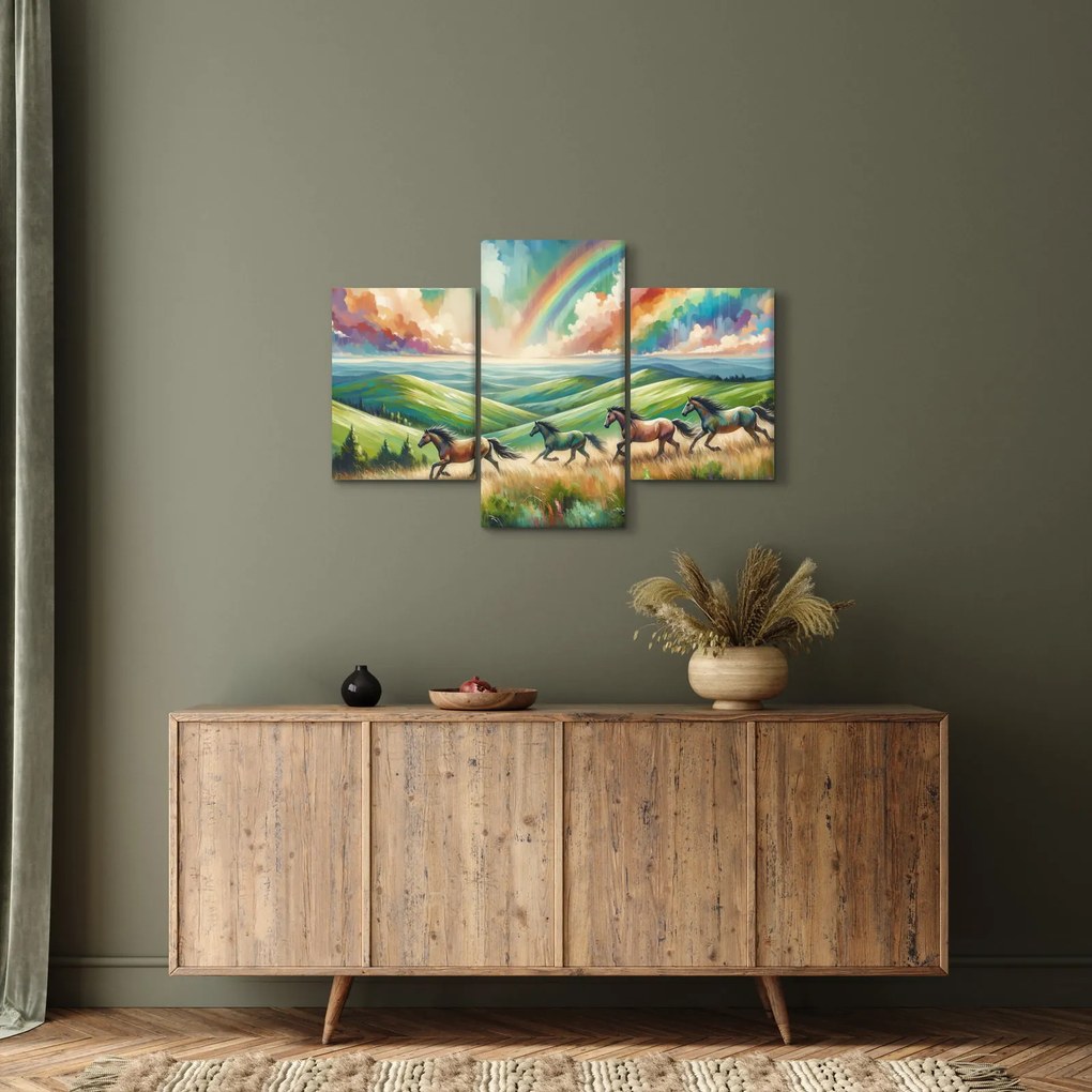Tablou – Cai galopând prin peisaj (90x60 cm)